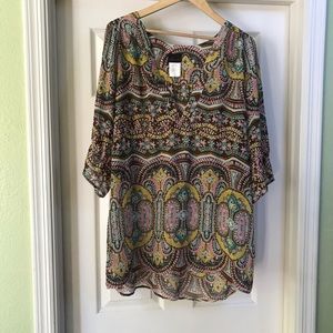 Torrid chiffon long sleeve tunic